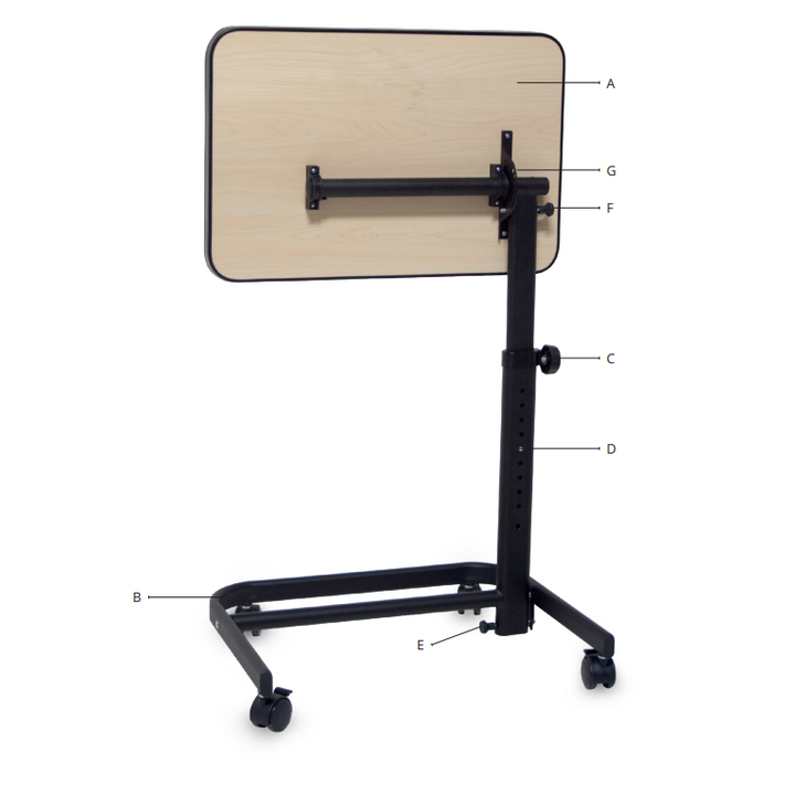 Justerbart sidebord til sengen