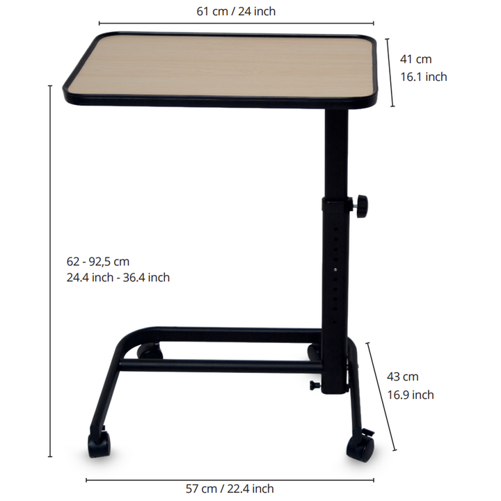 Justerbart sidebord til sengen