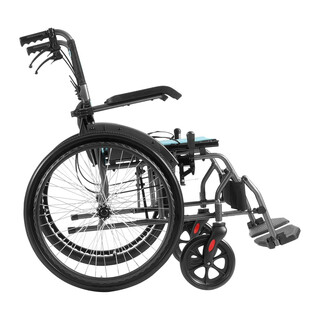 Letvægts foldbar kørestol af aluminium 18 cm sædebredde justerbare fodstøtter lasteevne 1134 kg