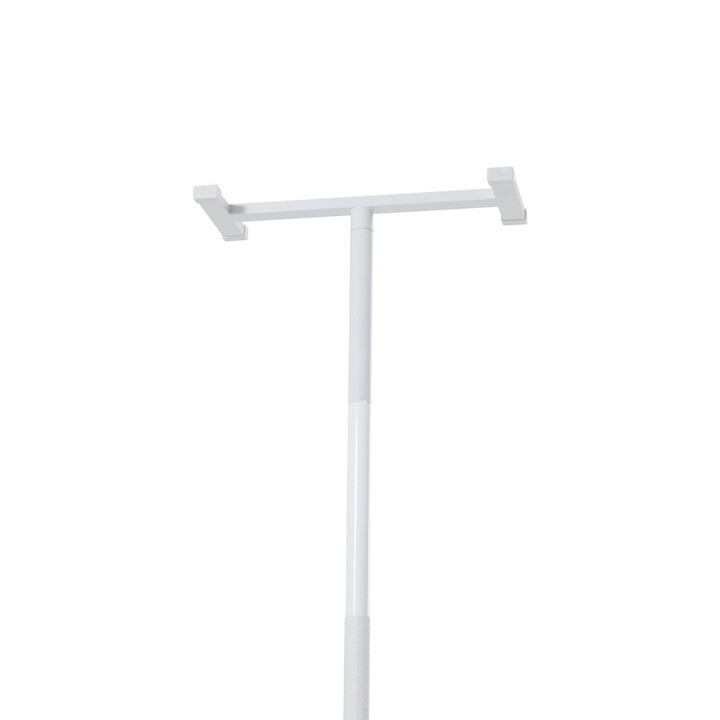 Justerbar gulv-til-loft støttestang 2140-3050 mm 136 kg lasteevne 360° roterende M-greb hvid