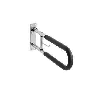 Drejeligt toiletsikkerhedsstang U-formet håndliste 136 kg skridsikkert håndtag papirholder aluminium FBL210212