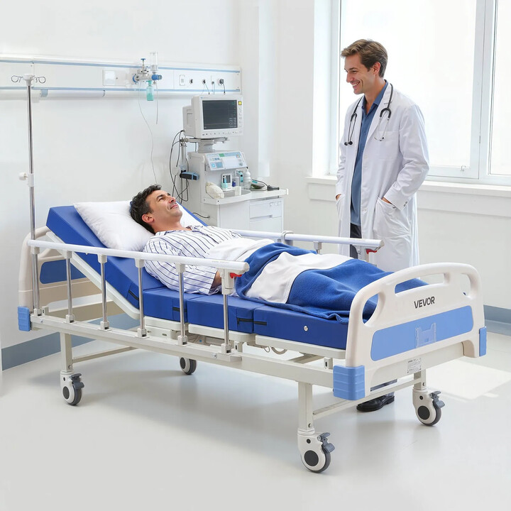 2-funktions fuldelektrisk hospitalsseng 250 kg med madras