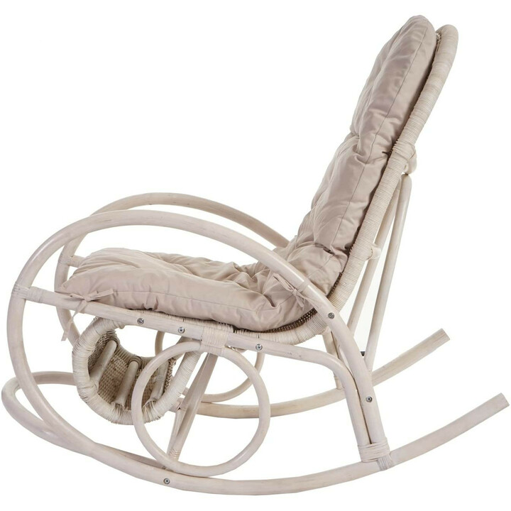 Hvid gyngestol i rattan